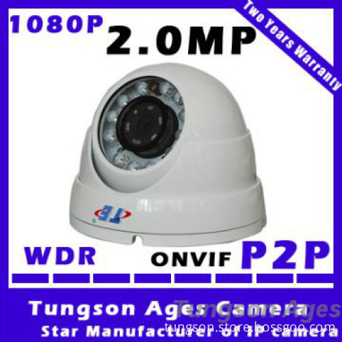 ONVIF 1/3\'\' 2 Megapixel Aptina CMOS 720P IP Dome Camera with sd slot